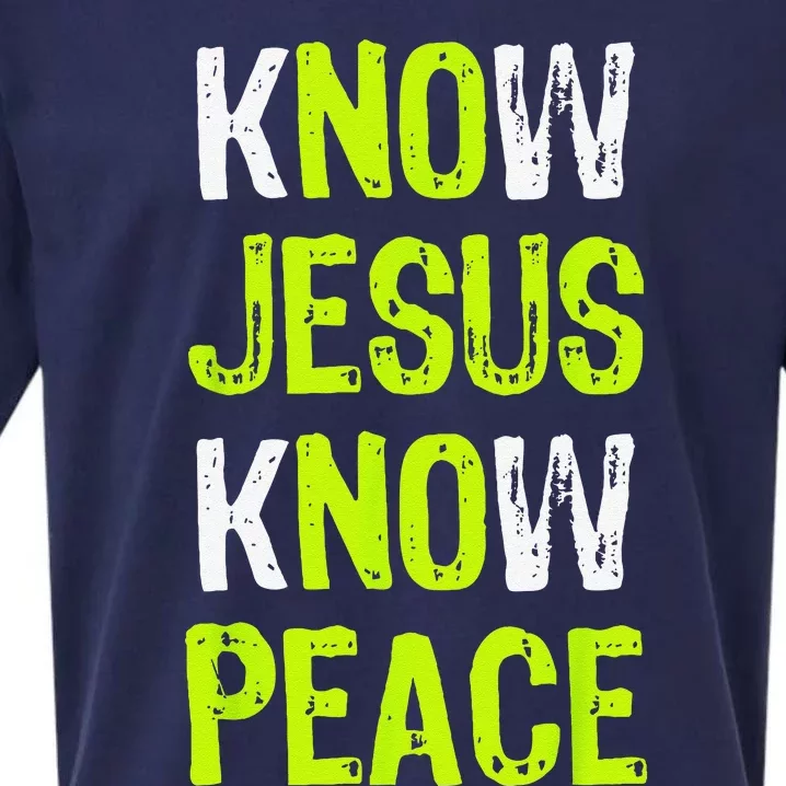 Know Jesus Know Peace Christian Religious Lover Sueded Cloud Jersey T-Shirt