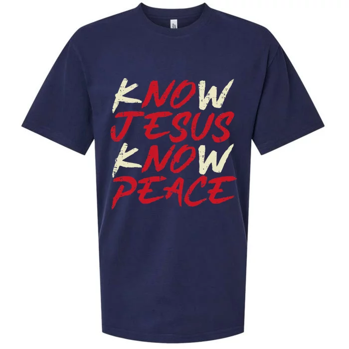 Know Jesus Know Peace God Faith Christian Sueded Cloud Jersey T-Shirt