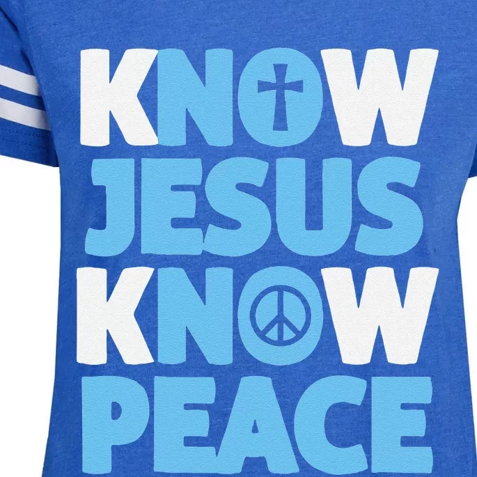 Know Jesus Know Peace No Jesus No Peace Christian Enza Ladies Jersey Football T-Shirt