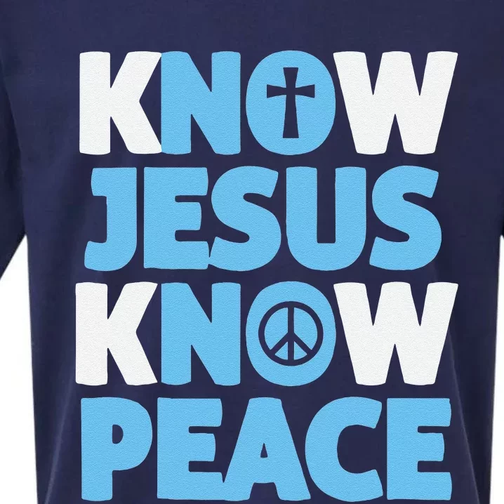 Know Jesus Know Peace No Jesus No Peace Christian Sueded Cloud Jersey T-Shirt