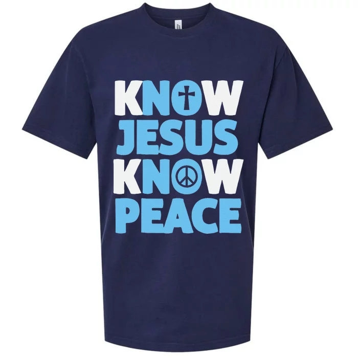 Know Jesus Know Peace No Jesus No Peace Christian Sueded Cloud Jersey T-Shirt