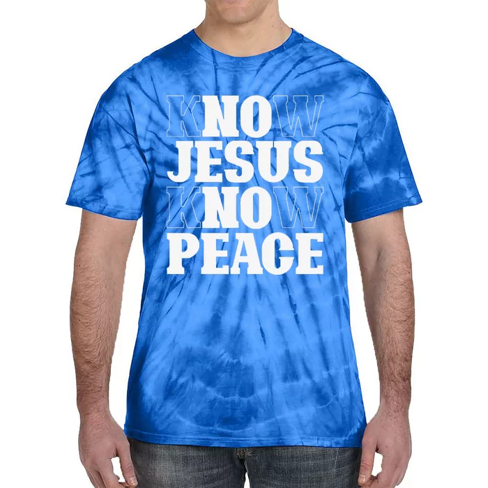 Know Jesus Know Peace Religion God Church Christian Gifts Tie-Dye T-Shirt