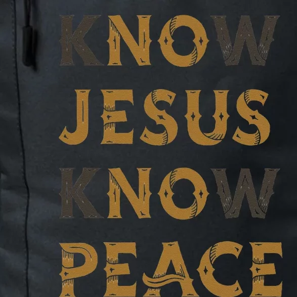 Know Jesus Know Peace Words Double Meaning Daily Commute Backpack