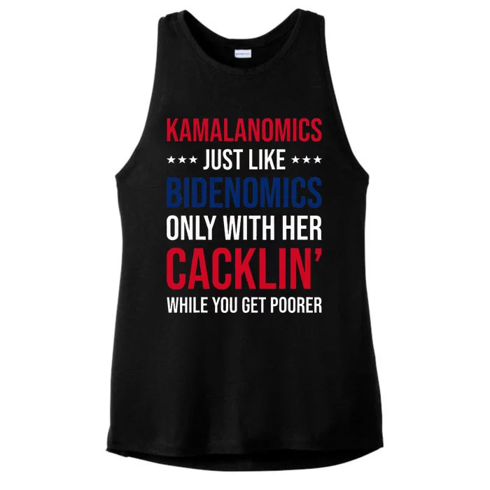 Kamalanomics Just Like Bidenomics Only With Her Cacklin Ladies Tri-Blend Wicking Tank