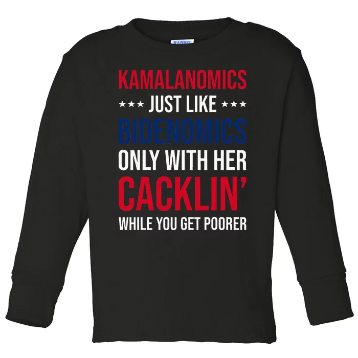 Kamalanomics Just Like Bidenomics Only With Her Cacklin Toddler Long Sleeve Shirt