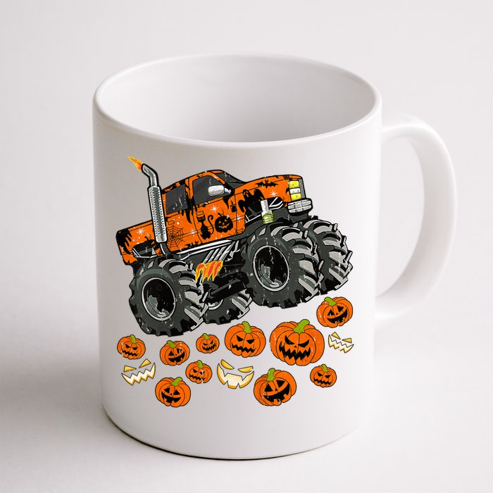 Kids Jack O Lantern Pumpkin Monster Truck Halloween Costume Front & Back Coffee Mug