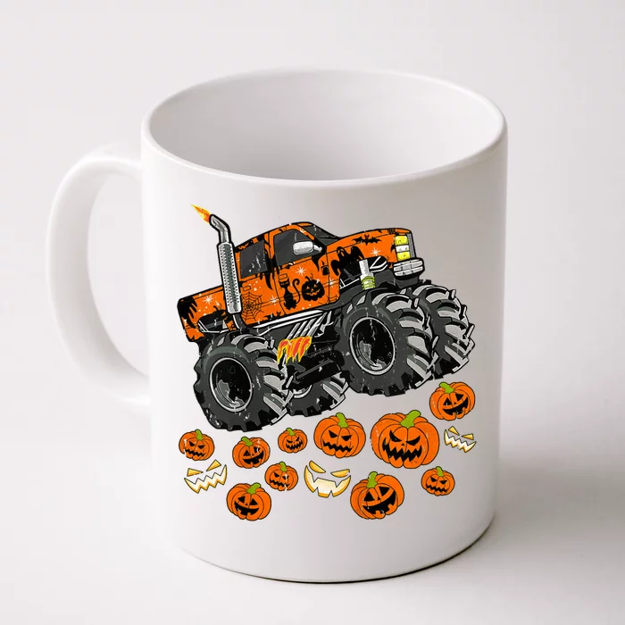 Kids Jack O Lantern Pumpkin Monster Truck Halloween Costume Front & Back Coffee Mug