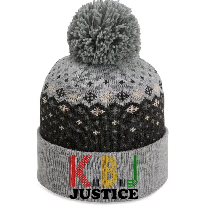 KBJ Justice Retro The Baniff Cuffed Pom Beanie