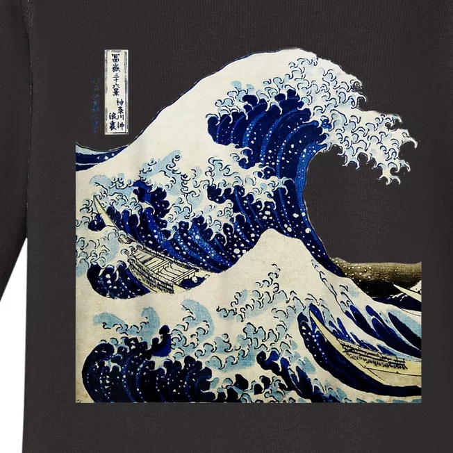 Kanagawa Japanese The Great Wave Baby Long Sleeve Bodysuit