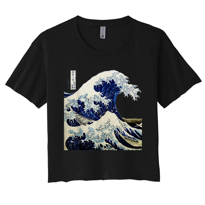 Kanagawa Japanese The Great Wave Women's Crop Top Tee