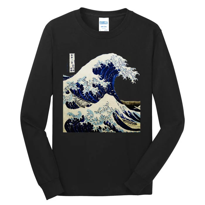 Kanagawa Japanese The Great Wave Tall Long Sleeve T-Shirt