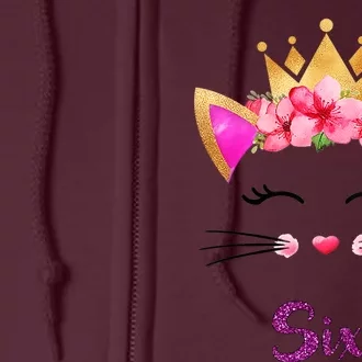 Kids Kitty 6h Birthday  Cat Girl Cat Boy Birthday Outfit Full Zip Hoodie