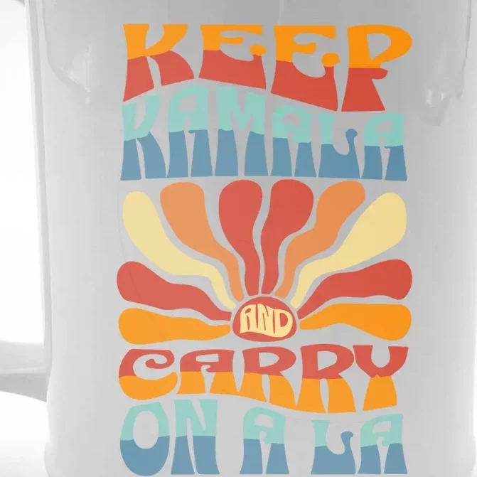 Keep Kamala And Carry On A La Groovy Style Front & Back Beer Stein