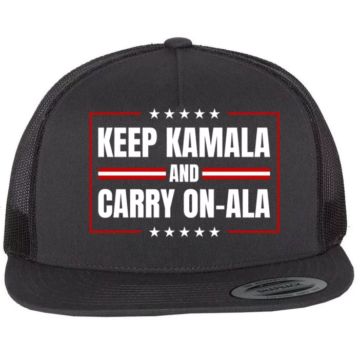 Keep Kamala And Carry On Ala Flat Bill Trucker Hat