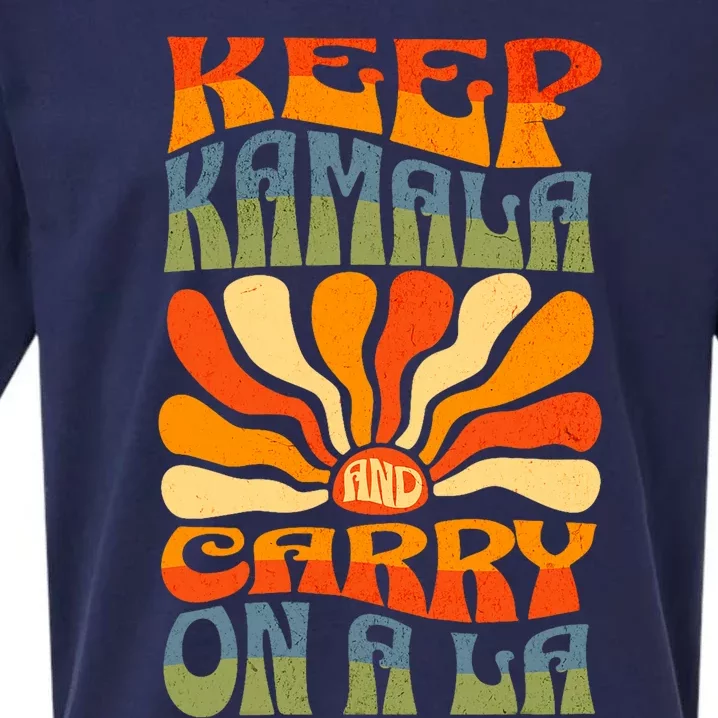 Keep Kamala And Carry On A La Sueded Cloud Jersey T-Shirt