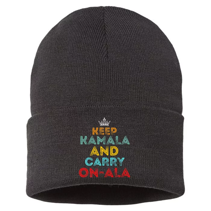 Keep Kamala And Carry Onala Sustainable Knit Beanie