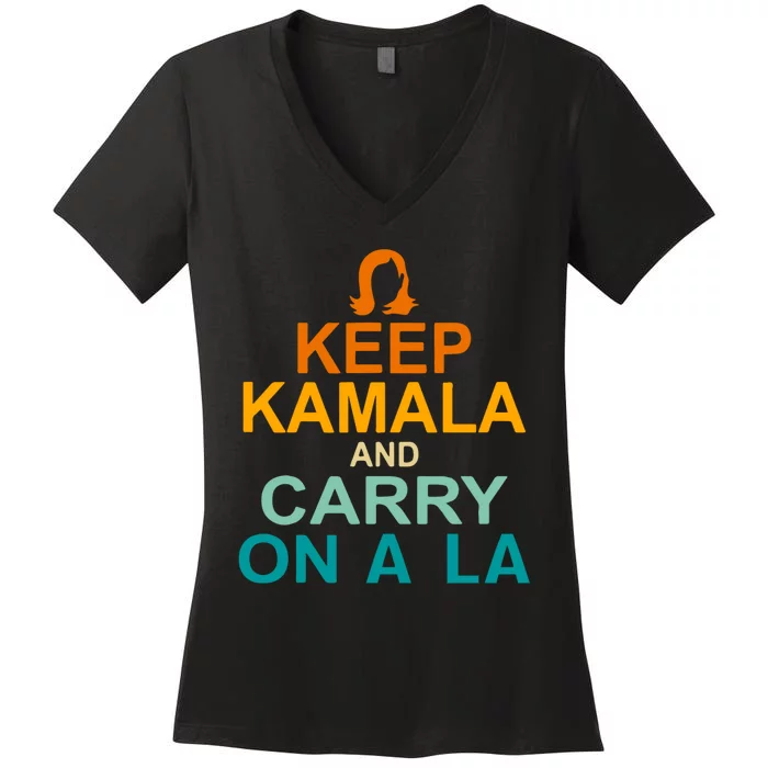 Keep Kamala And Carry On Ala Women's V-Neck T-Shirt