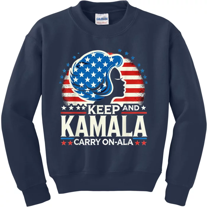 Keep Kamala And Carry Onala Usa President Vintage Kids Sweatshirt