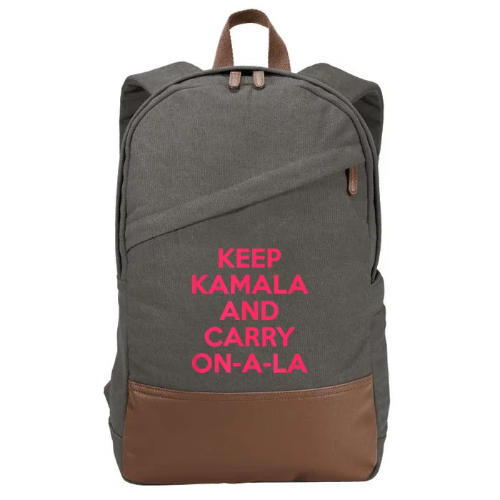 Keep Kamala And Carry On A La Gift Cotton Canvas Backpack