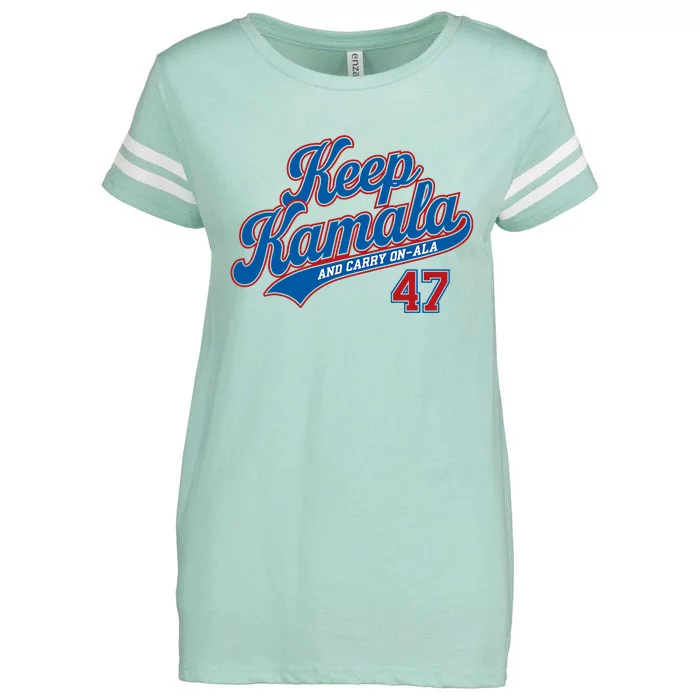 Keep Kamala And Carry On A La Trending Design Enza Ladies Jersey Football T-Shirt