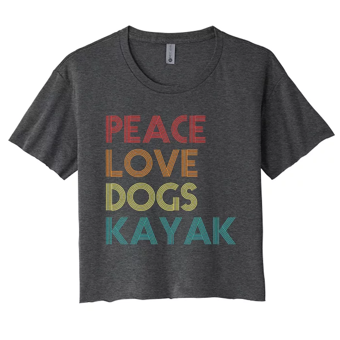 Kayaker Kayaking Apparel Kayak And Dog Lovers Vintage Retro Women's Crop Top Tee