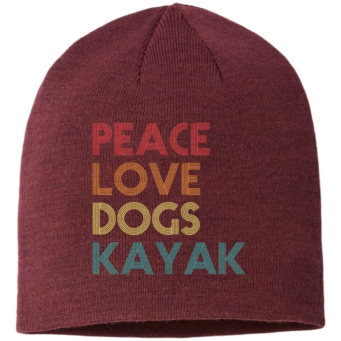 Kayaker Kayaking Apparel Kayak And Dog Lovers Vintage Retro 8 1/2in Sustainable Knit Beanie