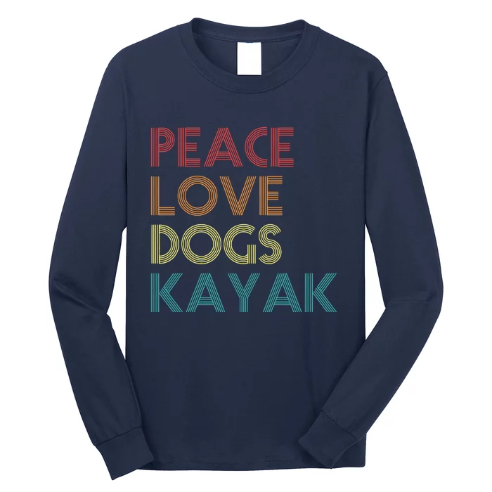 Kayaker Kayaking Apparel Kayak And Dog Lovers Vintage Retro Long Sleeve Shirt