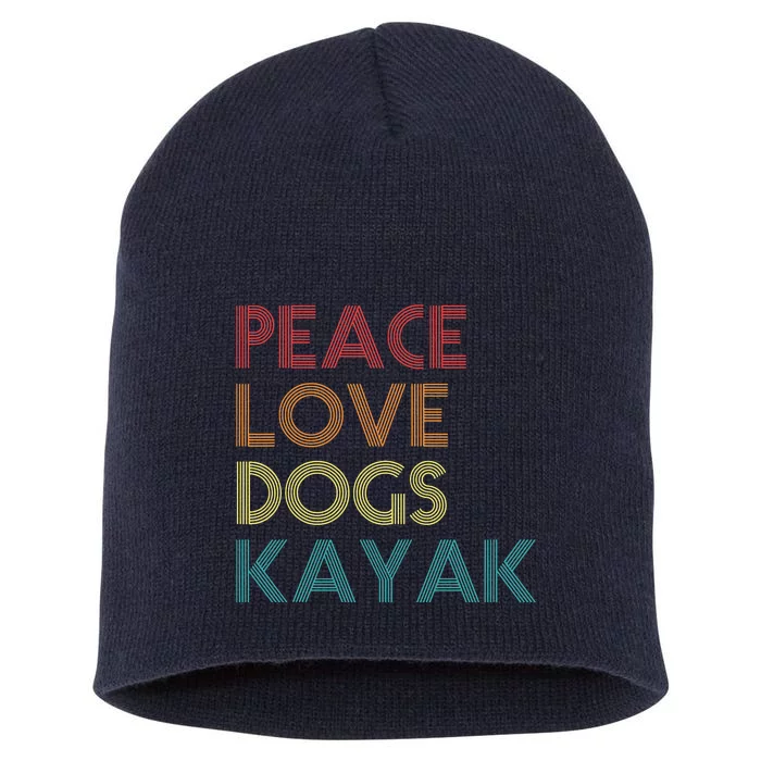 Kayaker Kayaking Apparel Kayak And Dog Lovers Vintage Retro Short Acrylic Beanie