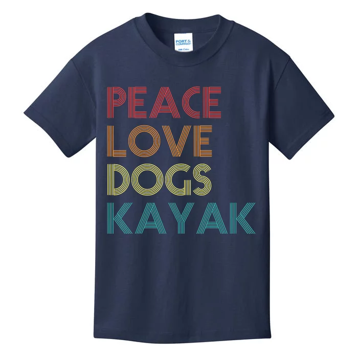 Kayaker Kayaking Apparel Kayak And Dog Lovers Vintage Retro Kids T-Shirt