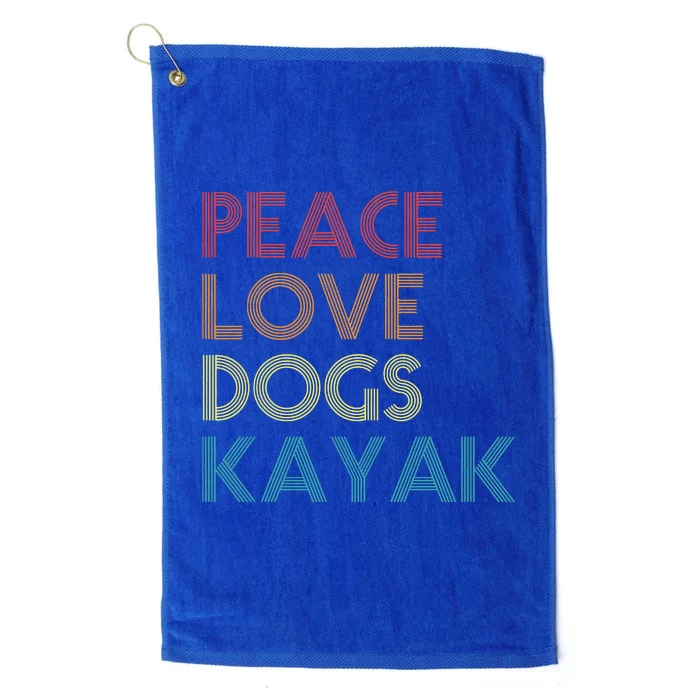 Kayaker Kayaking Apparel Kayak And Dog Lovers Vintage Retro Platinum Collection Golf Towel