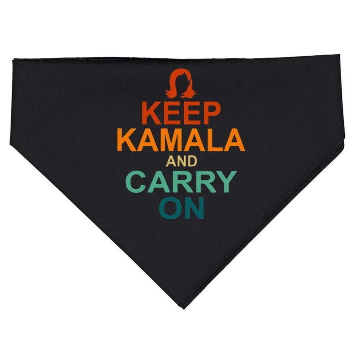 Keep Kamala And Carry On Vintage Design USA-Made Doggie Bandana