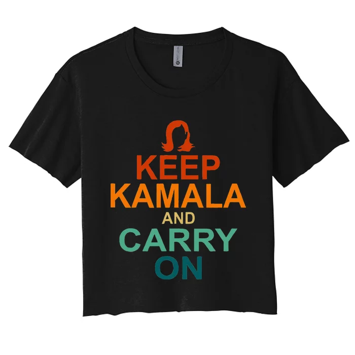 Keep Kamala And Carry On Vintage Design Women's Crop Top Tee