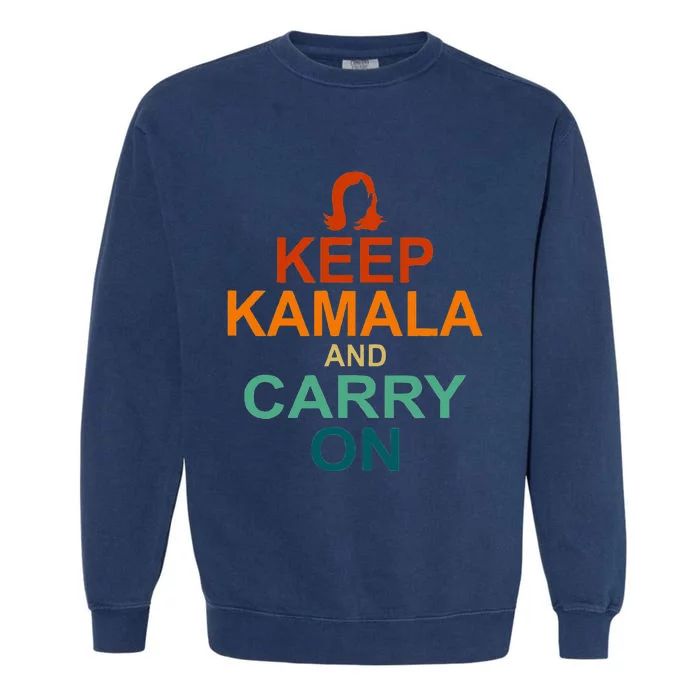 Keep Kamala And Carry On Vintage Design Garment-Dyed Sweatshirt