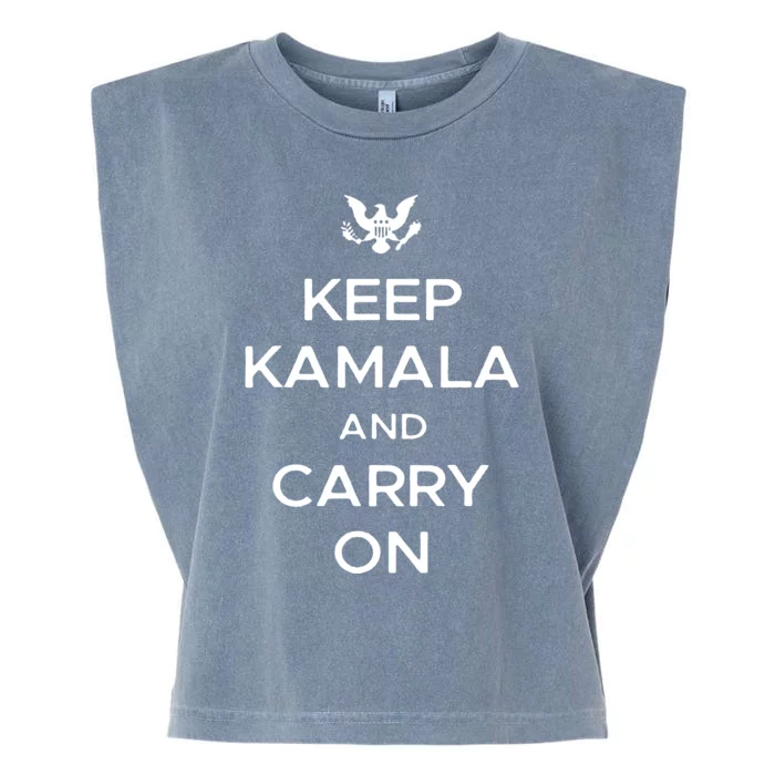 Keep Kamala And Carry On Garment-Dyed Women's Muscle Tee