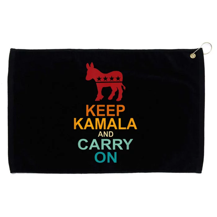 Keep Kamala And Carry On Vintage Design Grommeted Golf Towel