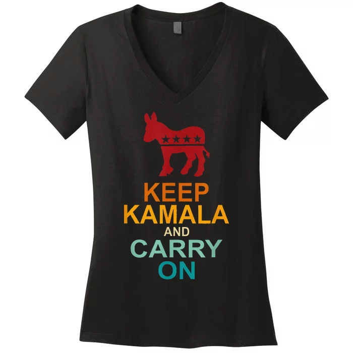 Keep Kamala And Carry On Vintage Design Women's V-Neck T-Shirt