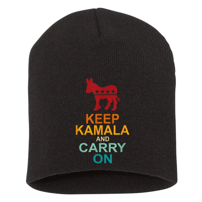 Keep Kamala And Carry On Vintage Design Short Acrylic Beanie