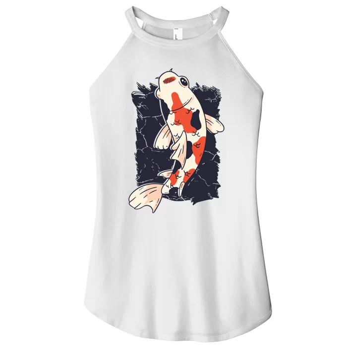 King Koi Abstract Graphic Design Women’s Perfect Tri Rocker Tank