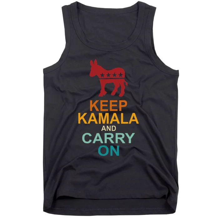 Keep Kamala And Carry On Vintage Design Tank Top