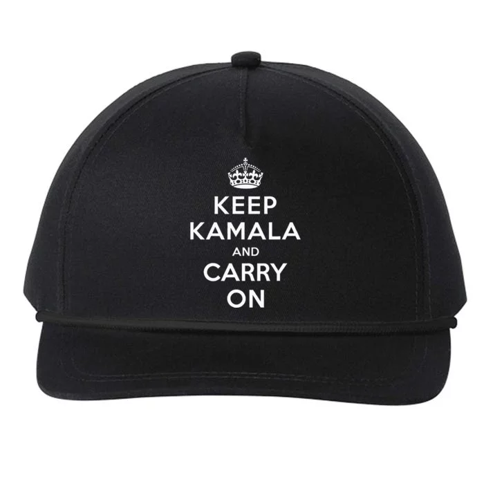 Keep Kamala And Carry On Snapback Five-Panel Rope Hat