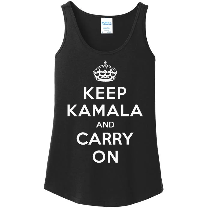 Keep Kamala And Carry On Ladies Essential Tank