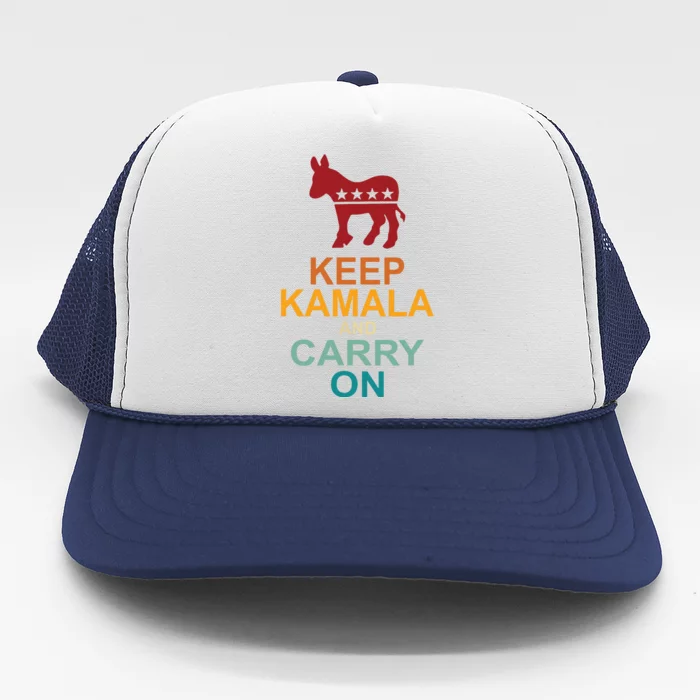 Keep Kamala And Carry On Vintage Design Trucker Hat