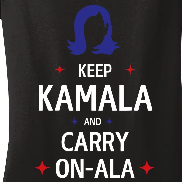 Keep Kamala And Carry On Ala Women's V-Neck T-Shirt