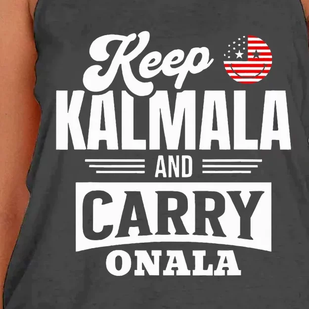 Keep Kalmala And Carry Onala Kamala Harris For President Women's Knotted Racerback Tank