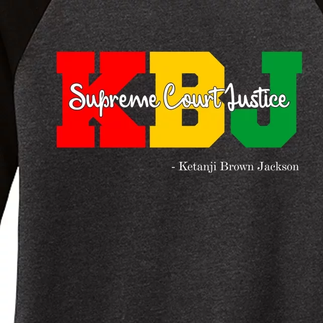 KBJ Ketanji Brown Jackson Supreme Court Justice Judge Women's Tri-Blend 3/4-Sleeve Raglan Shirt