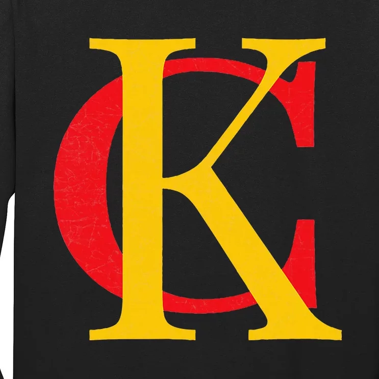 Kc Kansas City Red Yellow & Black Kc Classic Kc Initials Long Sleeve Shirt