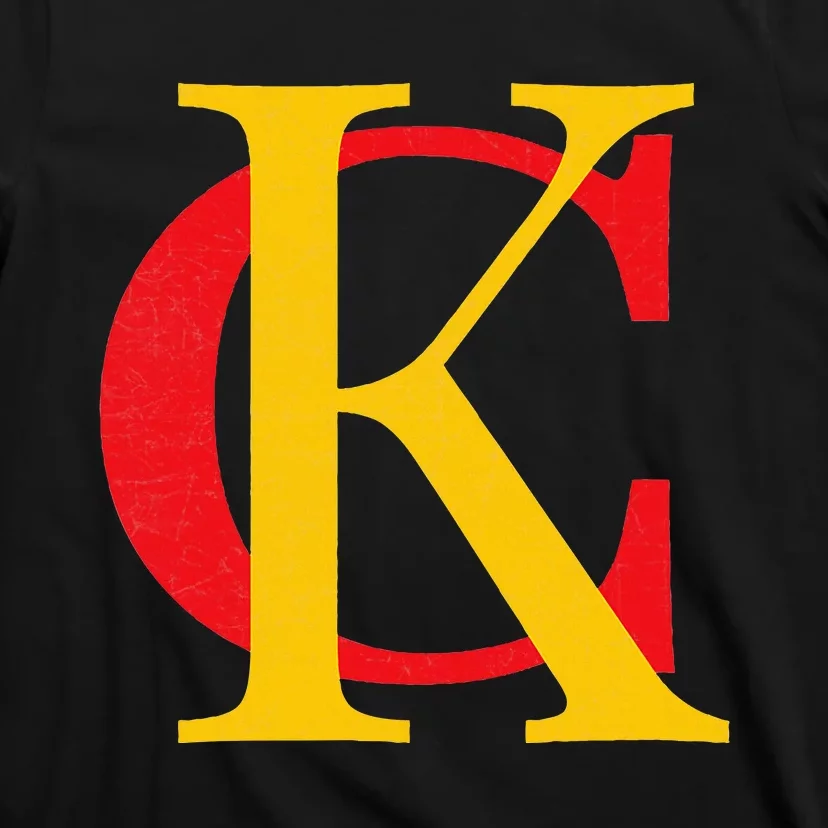 Kc Kansas City Red Yellow & Black Kc Classic Kc Initials T-Shirt