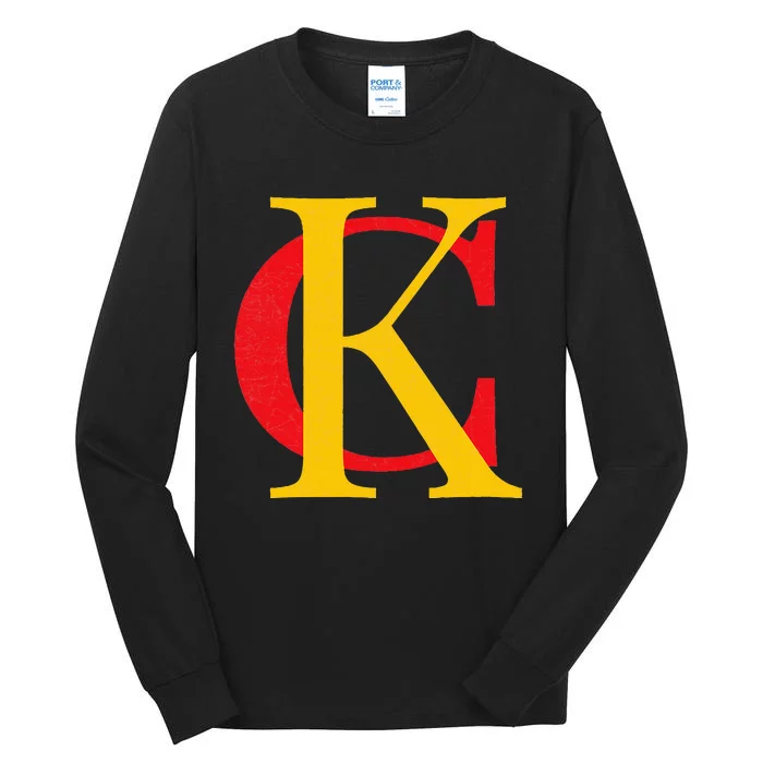 Kc Kansas City Red Yellow & Black Kc Classic Kc Initials Tall Long Sleeve T-Shirt