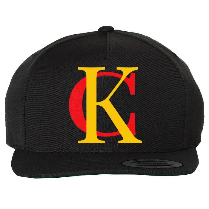 Kc Kansas City Red Yellow & Black Kc Classic Kc Initials Wool Snapback Cap