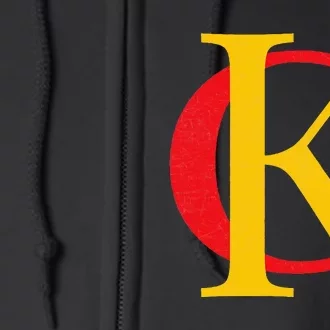 Kc Kansas City Red Yellow & Black Kc Classic Kc Initials Full Zip Hoodie